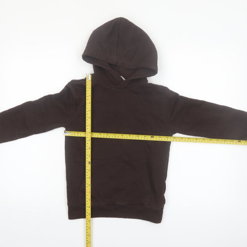 H&M Boys Brown Pullover Hoodie 9-10 Years Soft Cotton Blend Casual