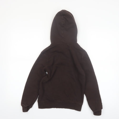 H&M Boys Brown Pullover Hoodie 9-10 Years Soft Cotton Blend Casual
