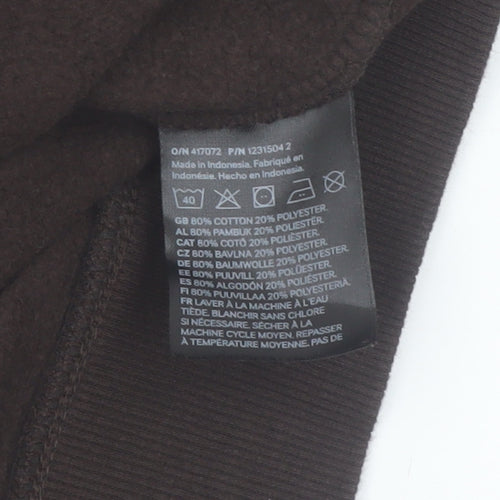 H&M Boys Brown Pullover Hoodie 9-10 Years Soft Cotton Blend Casual