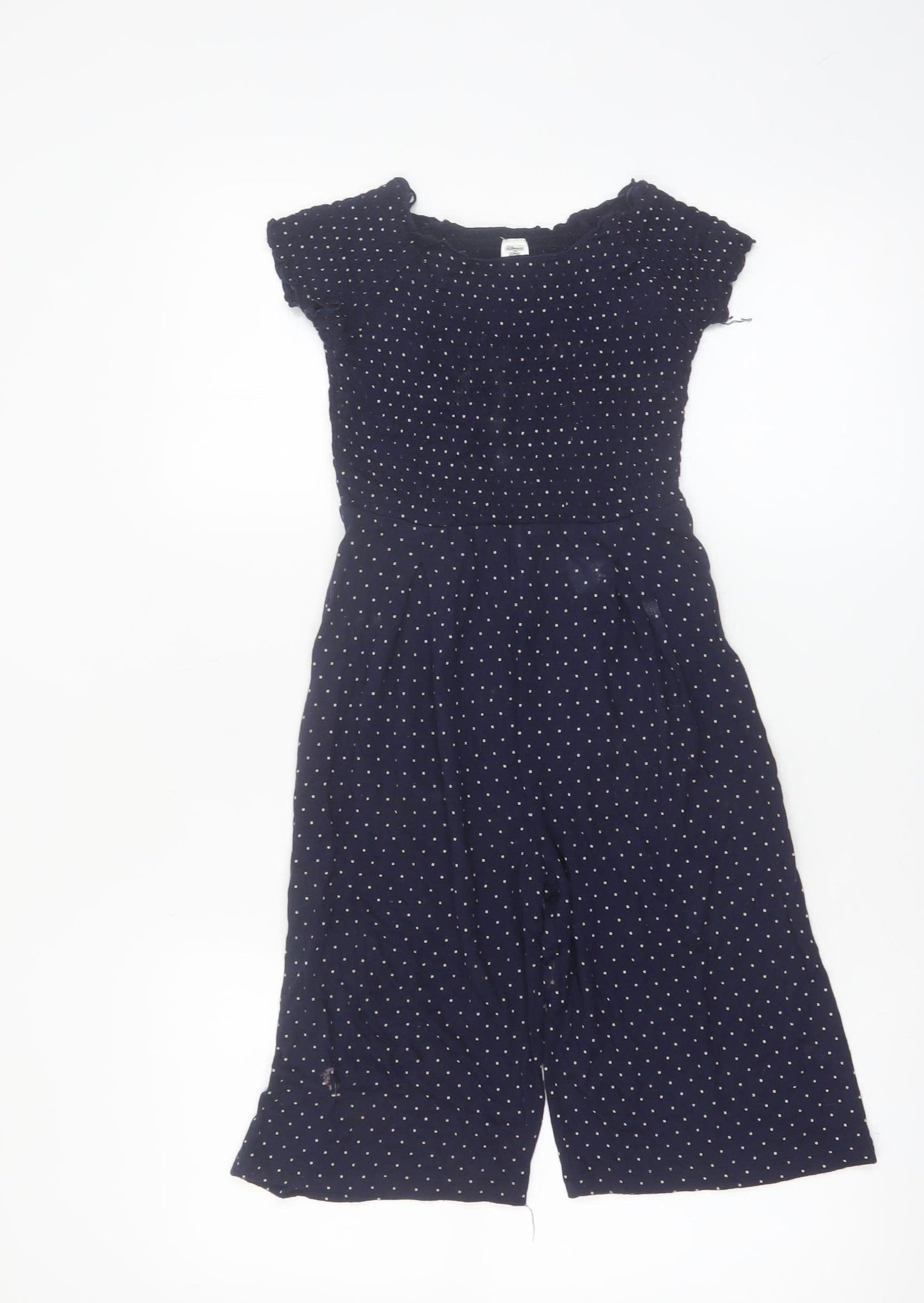 St. Bernard Girls Blue Polka Dot Jumpsuit Age 6 Short Sleeve Casual