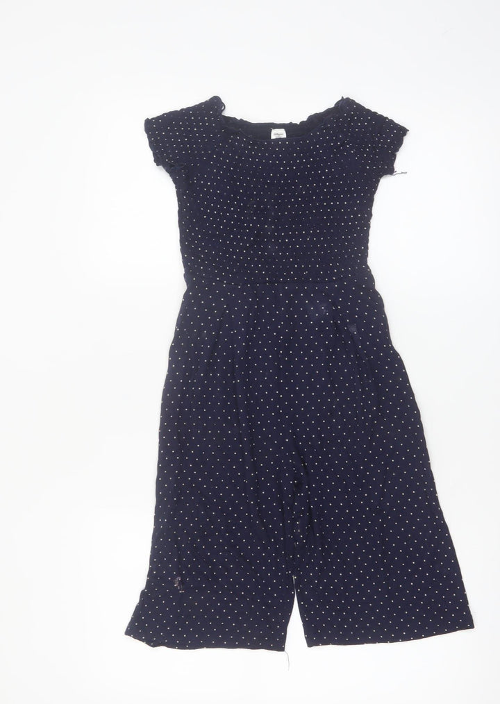 St. Bernard Girls Blue Polka Dot Jumpsuit Age 6 Short Sleeve Casual