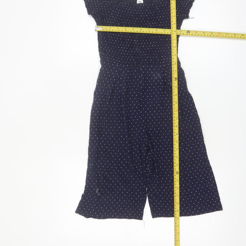 St. Bernard Girls Blue Polka Dot Jumpsuit Age 6 Short Sleeve Casual