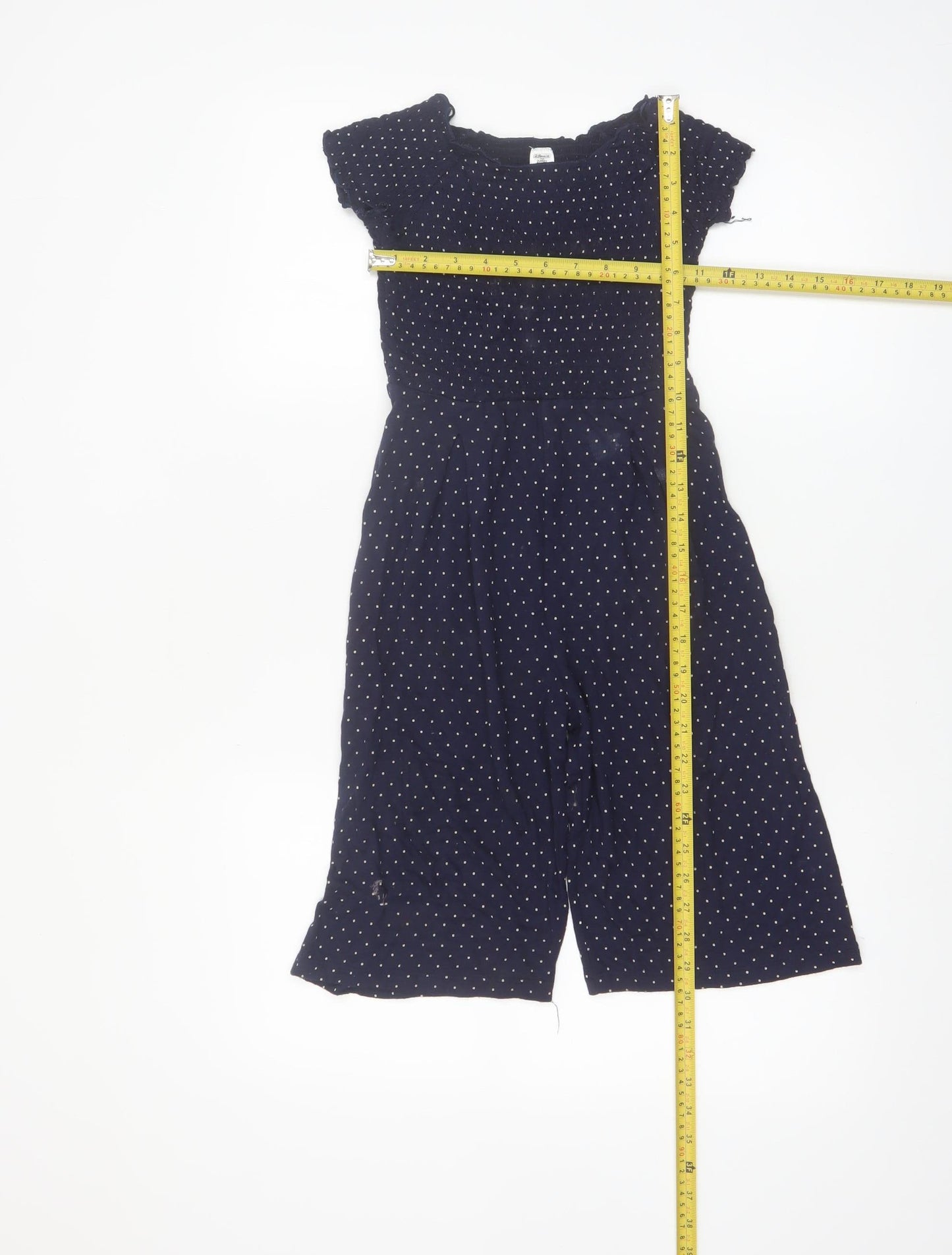St. Bernard Girls Blue Polka Dot Jumpsuit Age 6 Short Sleeve Casual