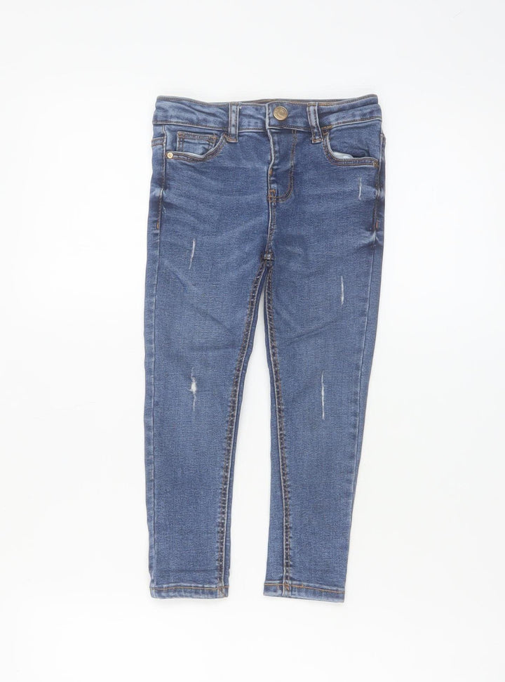 Denim Co Girls Blue Skinny Jeans 3-4 Years Stretch Denim Casual