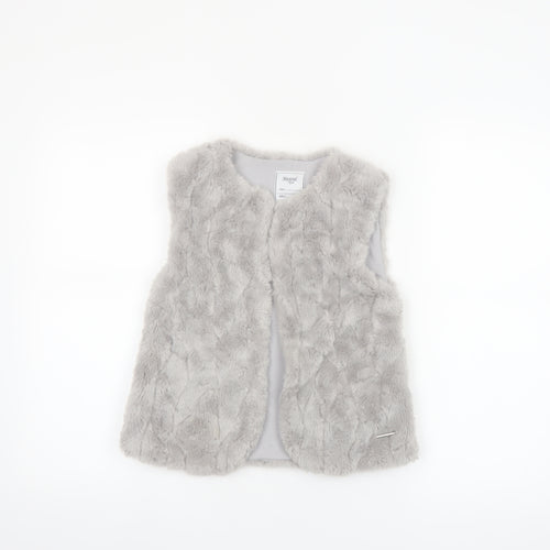 Mayoral Girls Grey Faux Fur Waistcoat Age 9 Years Lined Soft Vest