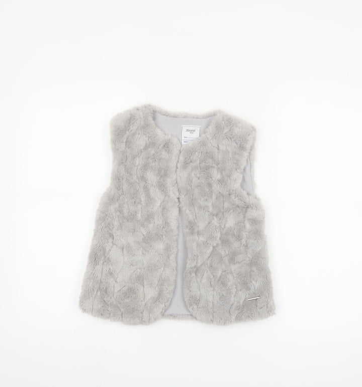 Mayoral Girls Grey Faux Fur Waistcoat Age 9 Years Lined Soft Vest