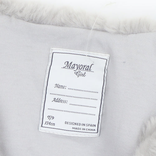 Mayoral Girls Grey Faux Fur Waistcoat Age 9 Years Lined Soft Vest