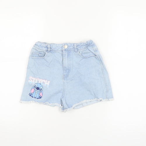 Primark Girls Blue Denim Stitch Cut-Off Shorts 10-11 Years