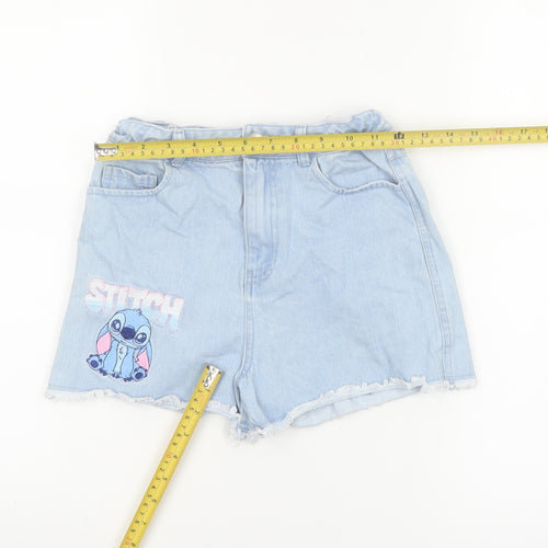 Primark Girls Blue Denim Stitch Cut-Off Shorts 10-11 Years