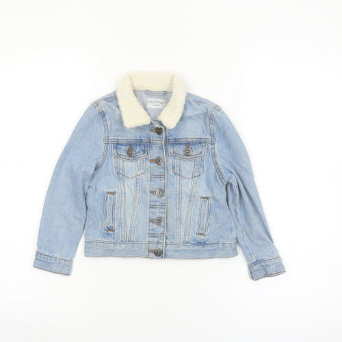 Lily & Dan Girls Blue Denim Faux Fur Collar Jacket 3-4 Years