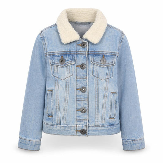 Lily & Dan Girls Blue Denim Faux Fur Collar Jacket 3-4 Years