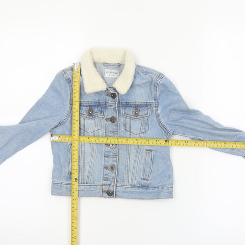 Lily & Dan Girls Blue Denim Faux Fur Collar Jacket 3-4 Years
