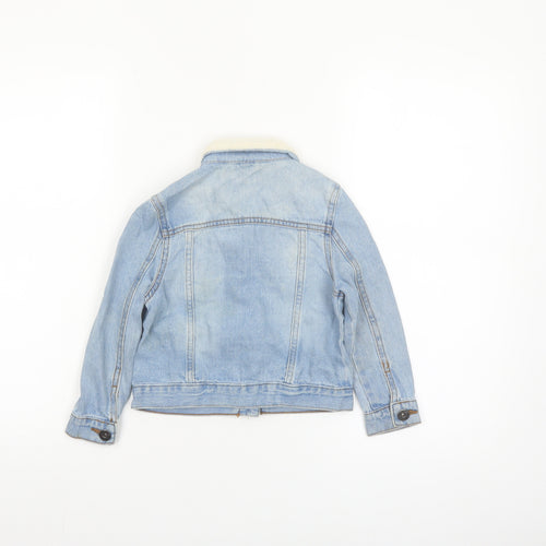 Lily & Dan Girls Blue Denim Faux Fur Collar Jacket 3-4 Years