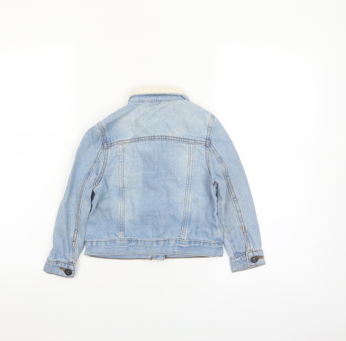 Lily & Dan Girls Blue Denim Faux Fur Collar Jacket 3-4 Years