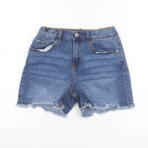 Denim Co Girls Blue Denim Cut-Off Shorts 12-13 Years Frayed Hem Casual