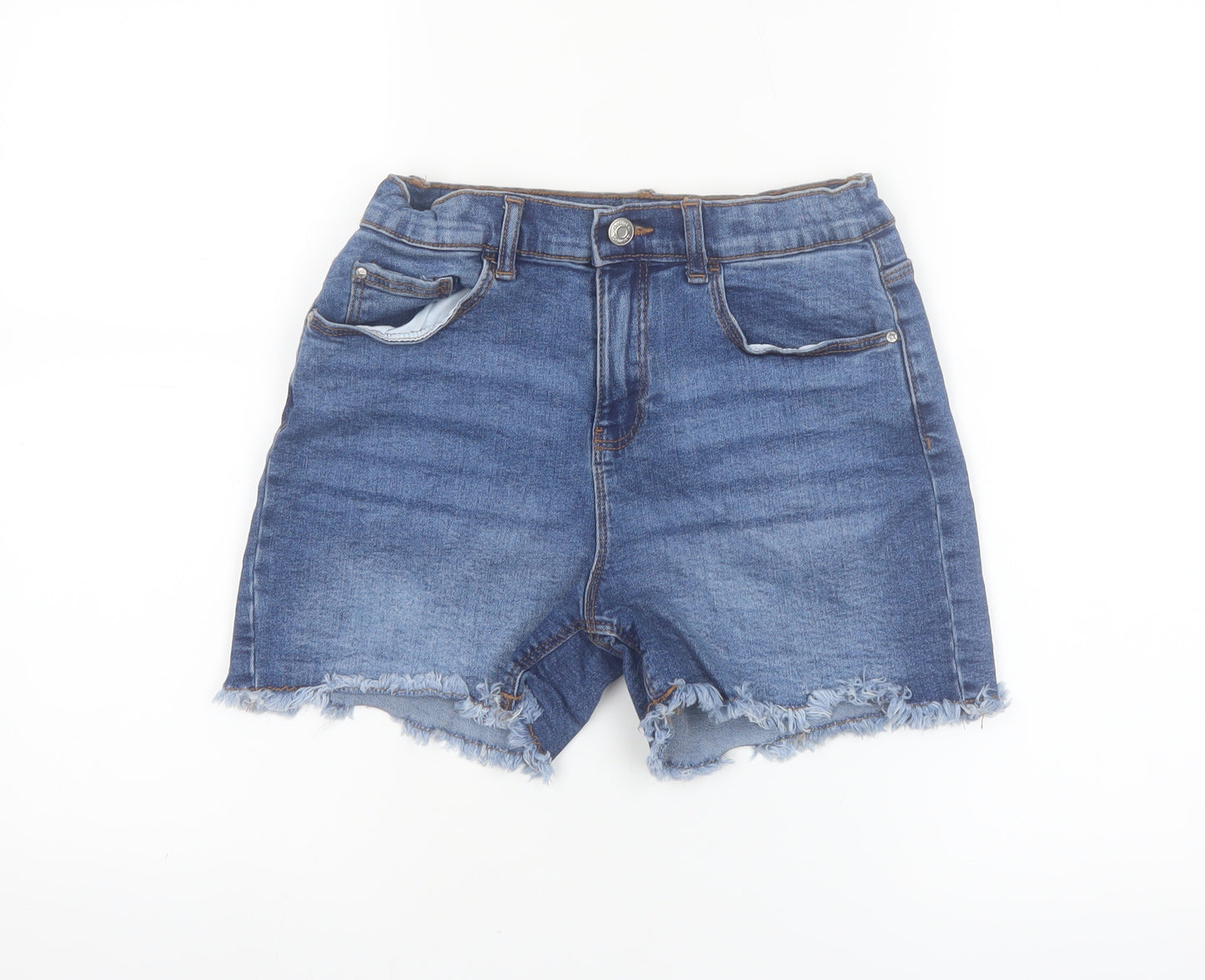 Denim Co Girls Blue Denim Cut-Off Shorts 12-13 Years Frayed Hem Casual