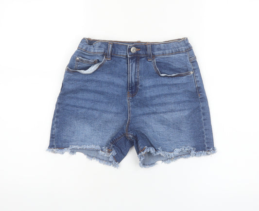 Denim Co Girls Blue Denim Cut-Off Shorts 12-13 Years Frayed Hem Casual