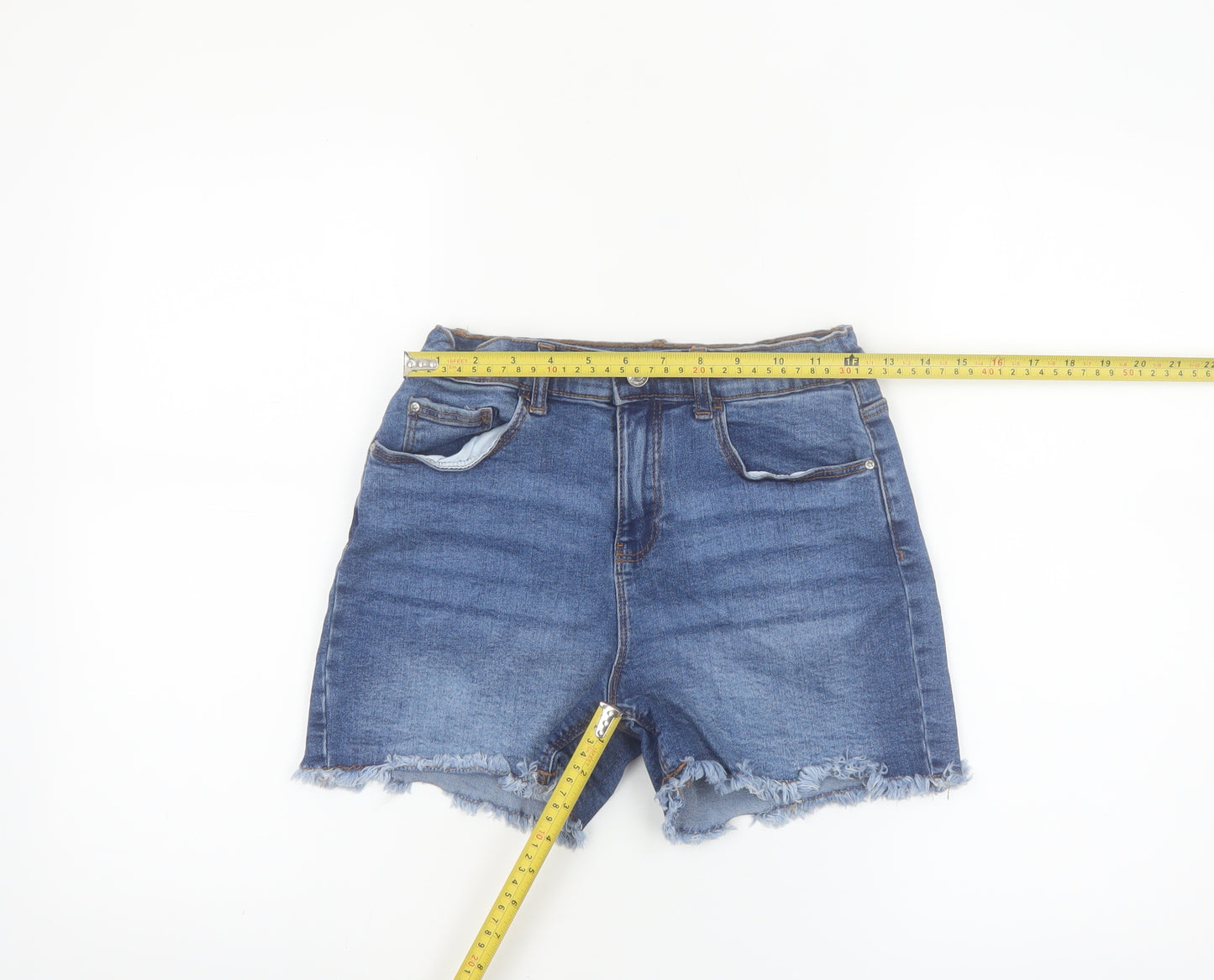 Denim Co Girls Blue Denim Cut-Off Shorts 12-13 Years Frayed Hem Casual