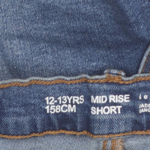 Denim Co Girls Blue Denim Cut-Off Shorts 12-13 Years Frayed Hem Casual