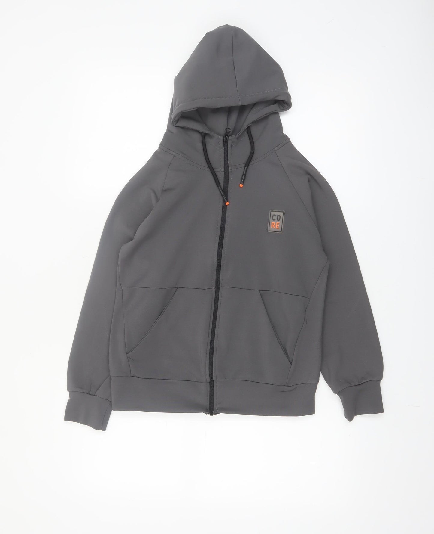 Mago Kids Boys Grey Full Zip Hoodie Size 12 Years Core Logo Lightweight