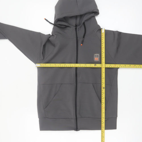 Mago Kids Boys Grey Full Zip Hoodie Size 12 Years Core Logo Lightweight