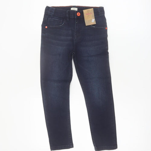 F&F Boys Blue Skinny Fit Denim Jeans 6-7 Years Stretch Casual