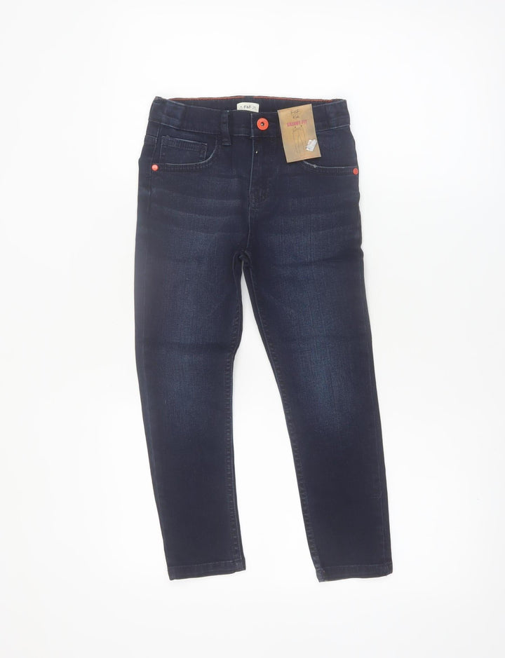 F&F Boys Blue Skinny Fit Denim Jeans 6-7 Years Stretch Casual