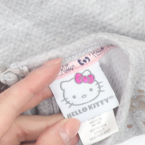 Hello Kitty Girls Grey T-Shirt Dress 18-24 Months Cotton Casual Bow Detail