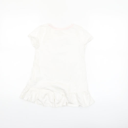 Cynthia Rowley Girls White Unicorn Sequin Ruffle Hem T-Shirt 6 Years