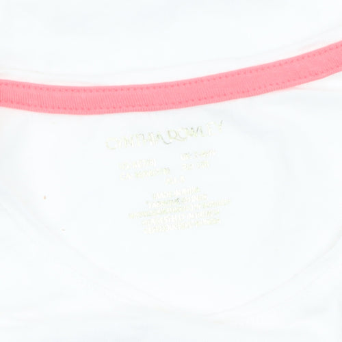 Cynthia Rowley Girls White Unicorn Sequin Ruffle Hem T-Shirt 6 Years