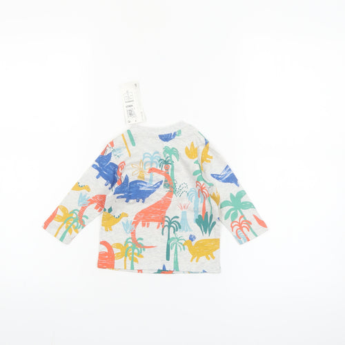 Marks and Spencer Baby Unisex Multicoloured Dinosaur Long Sleeve T-Shirt 3-6 Months