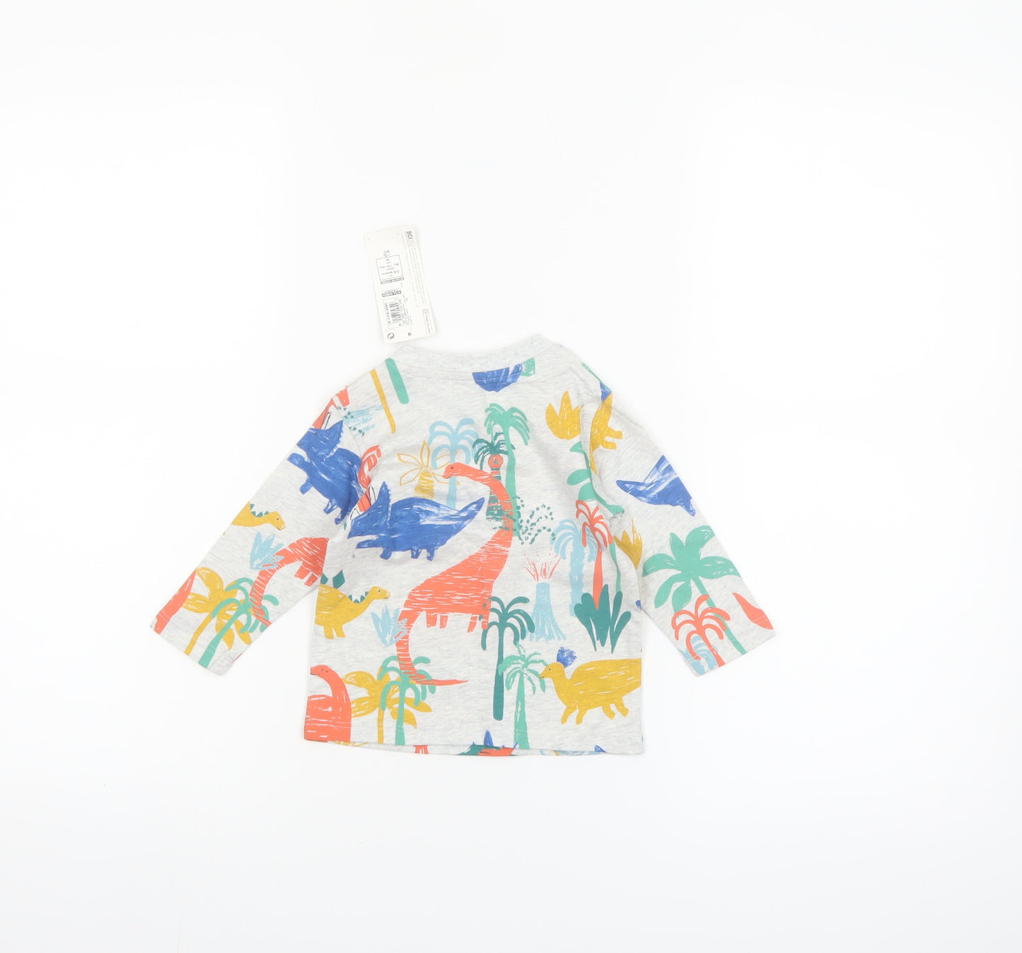 Marks and Spencer Baby Unisex Multicoloured Dinosaur Long Sleeve T-Shirt 3-6 Months