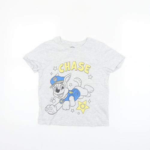 Nickelodeon Boys Grey Chase PAW Patrol T-Shirt 6-7 Years Short Sleeve
