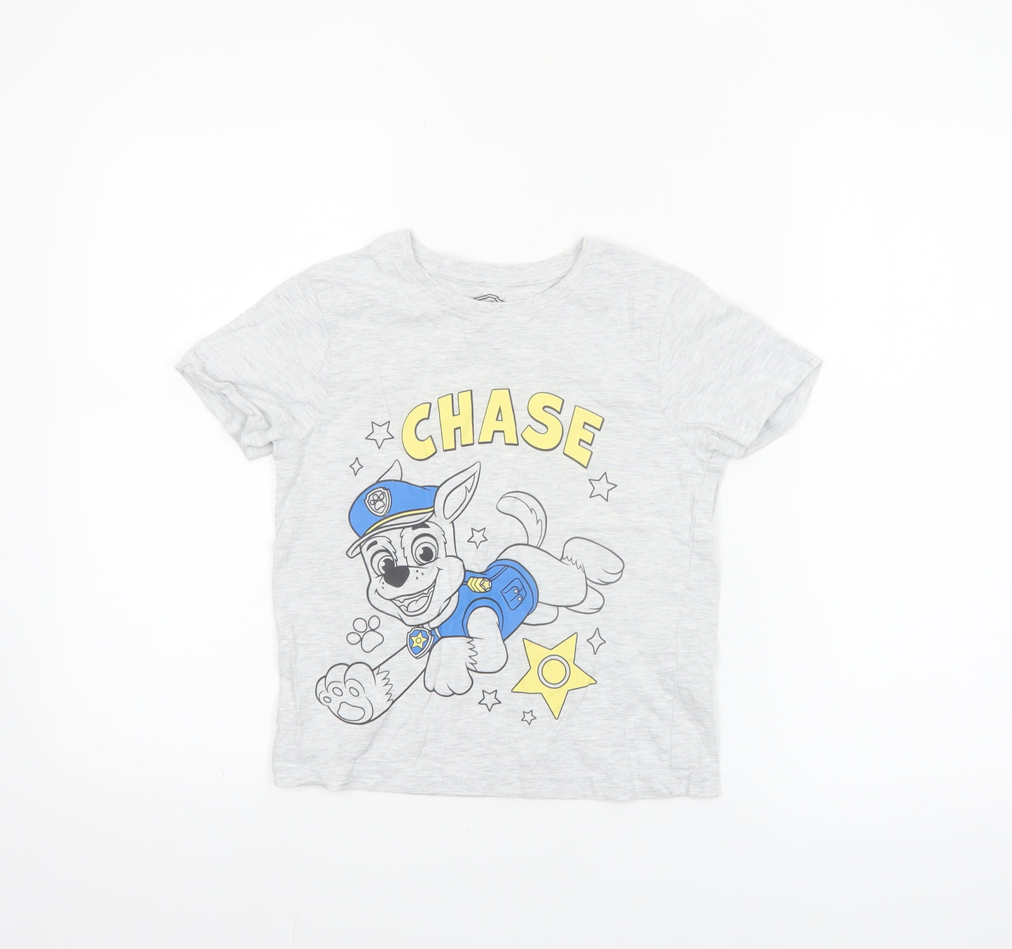 Nickelodeon Boys Grey Chase PAW Patrol T-Shirt 6-7 Years Short Sleeve
