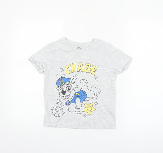 Nickelodeon Boys Grey Chase PAW Patrol T-Shirt 6-7 Years Short Sleeve