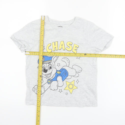 Nickelodeon Boys Grey Chase PAW Patrol T-Shirt 6-7 Years Short Sleeve