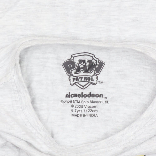 Nickelodeon Boys Grey Chase PAW Patrol T-Shirt 6-7 Years Short Sleeve
