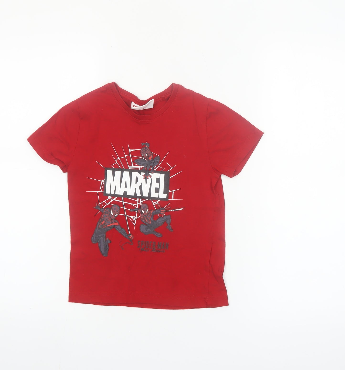 Marvel Boys Red Spider-Man Graphic T-Shirt 5-6 Years Short Sleeve Cotton