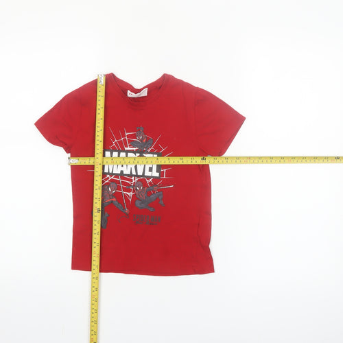 Marvel Boys Red Spider-Man Graphic T-Shirt 5-6 Years Short Sleeve Cotton