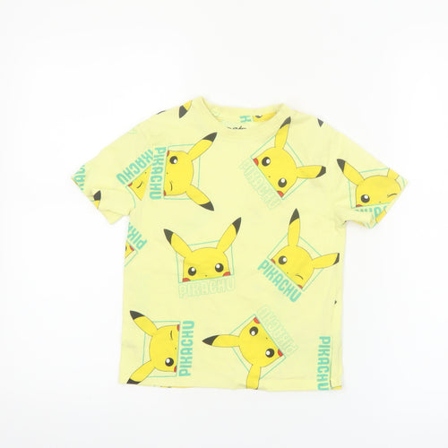 Primark Boys Yellow Pokémon Pikachu Graphic Cotton T-Shirt 7 Years