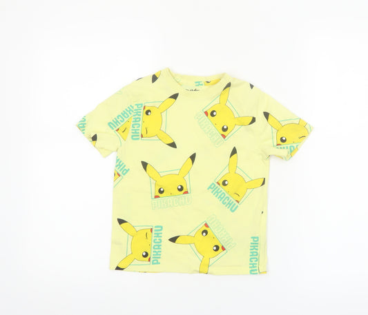 Primark Boys Yellow Pokémon Pikachu Graphic Cotton T-Shirt 7 Years