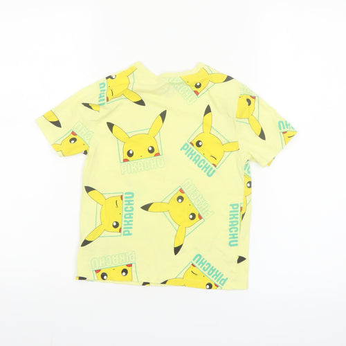 Primark Boys Yellow Pokémon Pikachu Graphic Cotton T-Shirt 7 Years