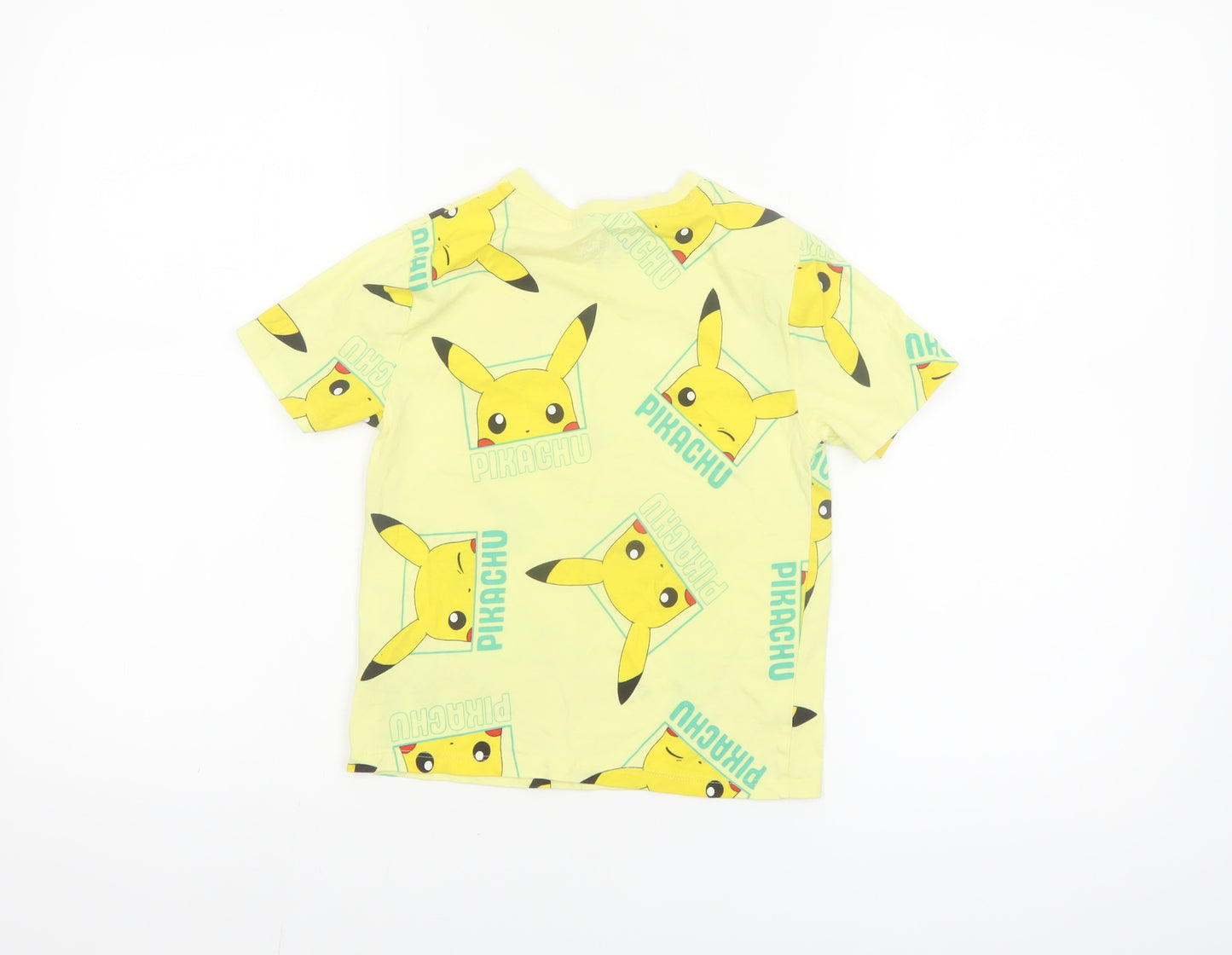 Primark Boys Yellow Pokémon Pikachu Graphic Cotton T-Shirt 7 Years