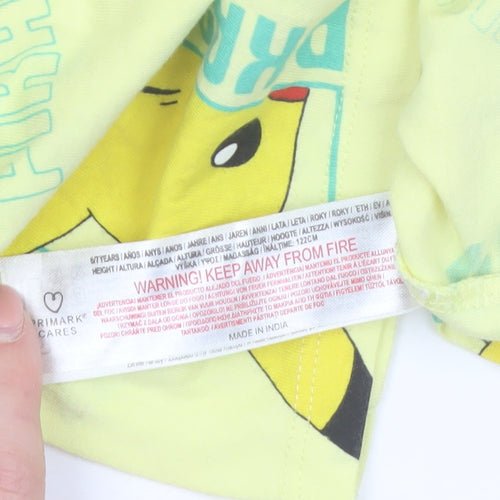 Primark Boys Yellow Pokémon Pikachu Graphic Cotton T-Shirt 7 Years