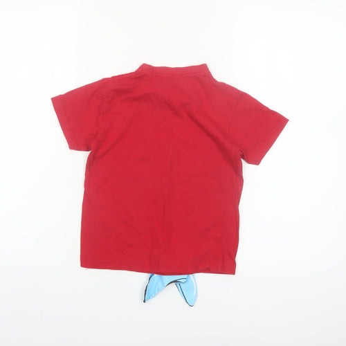 Safon Boys Red Shark Graphic Cotton Short Sleeve T-Shirt 6 Years
