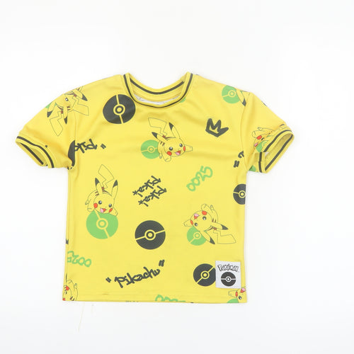 Pokémon Boys Yellow Pikachu T-Shirt 5-6 Years Short Sleeve Graphic Top