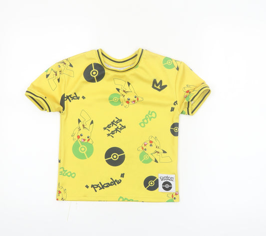 Pokémon Boys Yellow Pikachu T-Shirt 5-6 Years Short Sleeve Graphic Top