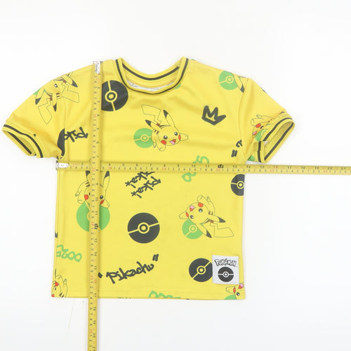 Pokémon Boys Yellow Pikachu T-Shirt 5-6 Years Short Sleeve Graphic Top