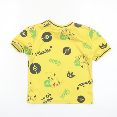 Pokémon Boys Yellow Pikachu T-Shirt 5-6 Years Short Sleeve Graphic Top