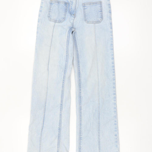 Dunnes Stores Girls Light Blue Wide-Leg Jeans 25in Waist Denim Summer Casual